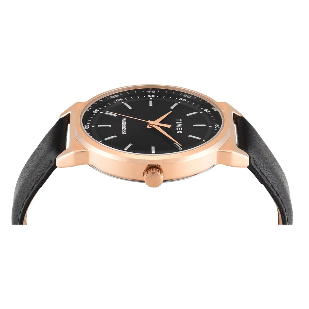 Timex Trendline Leather Black Dial Analog Men's Watch - TWTG14702T