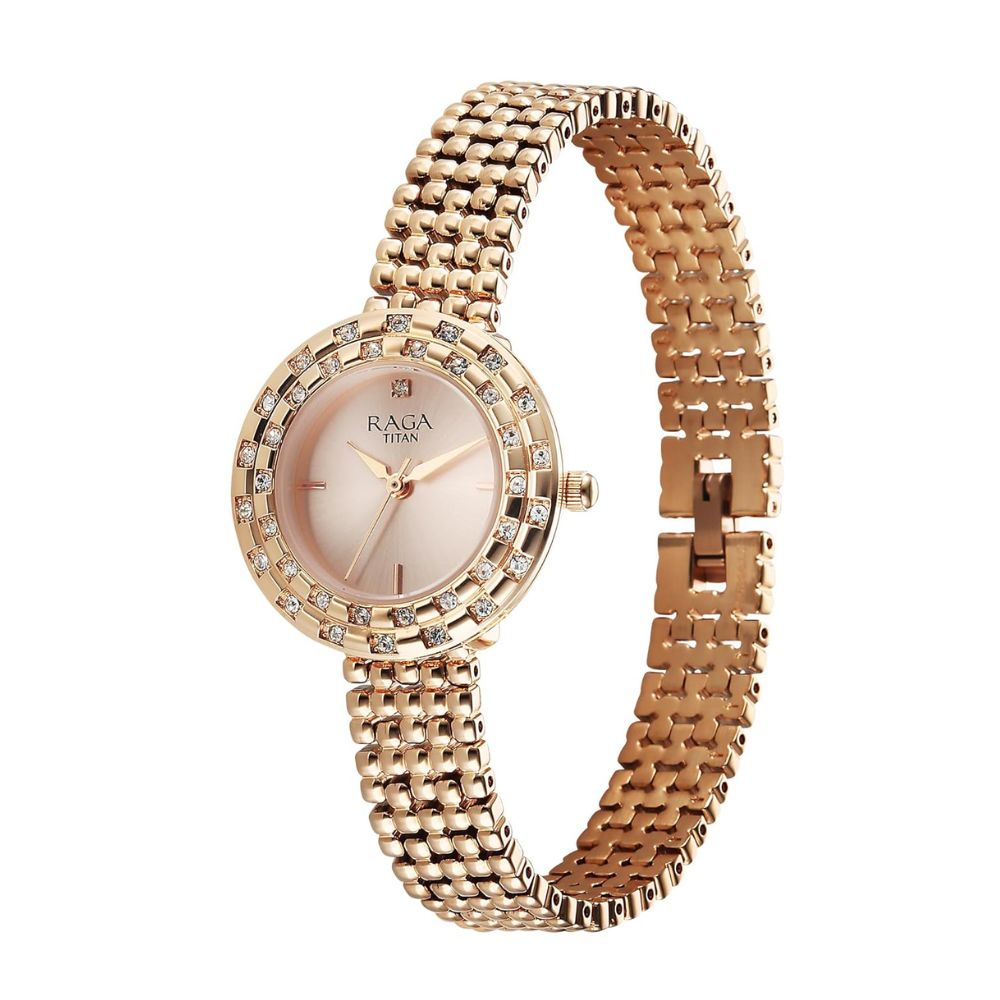 Titan Raga Showstopper Rose Gold Women's Watch 95350WM01