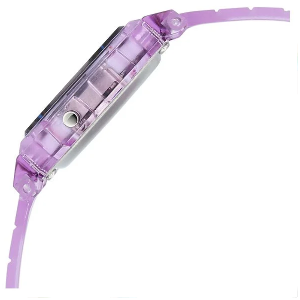 Zoop Transparent Black Dial Purple Strap Girls Kids Digital Watch 16049PP05