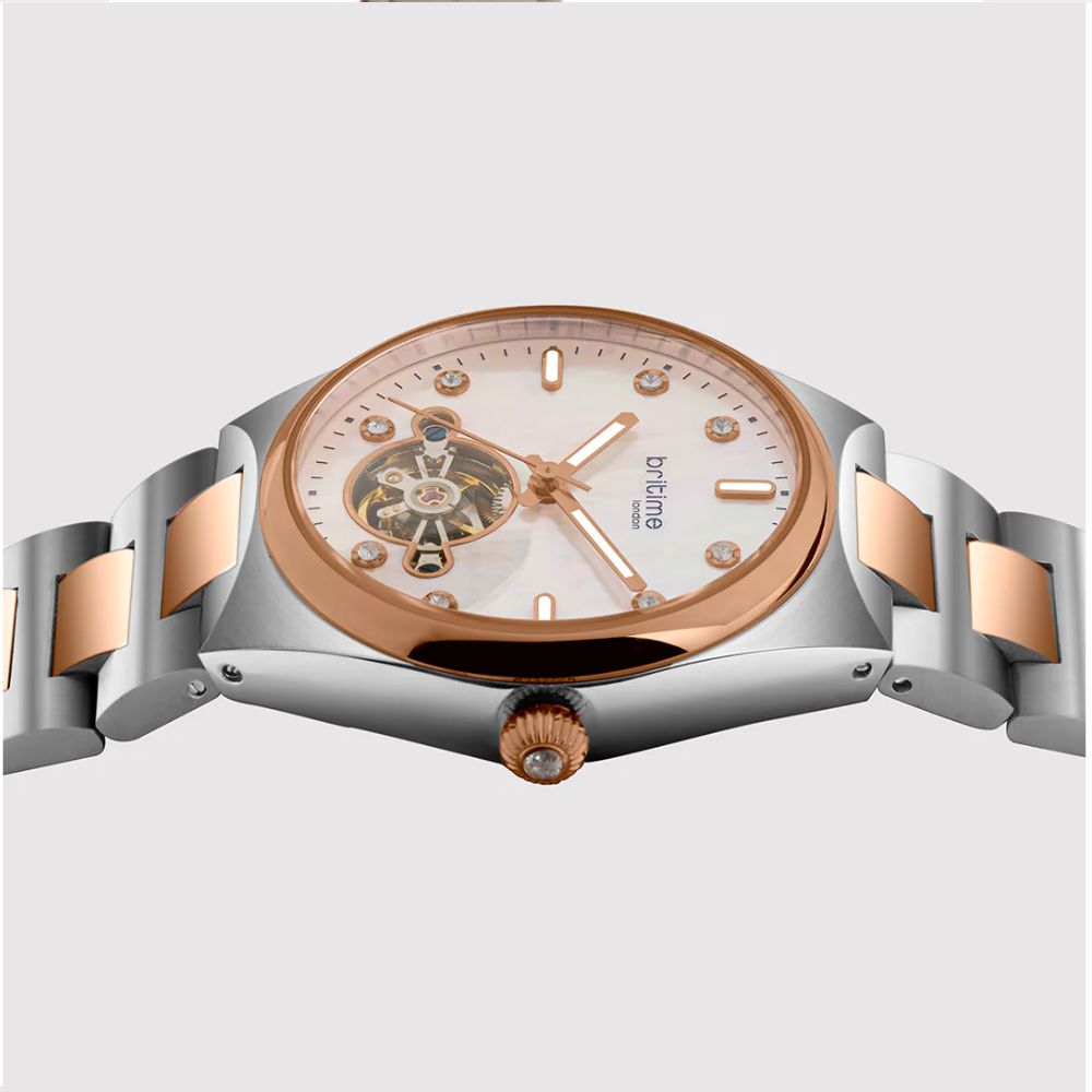 Britime Automatic Rose Gold & Silver Women's Watch 2567-M30305
