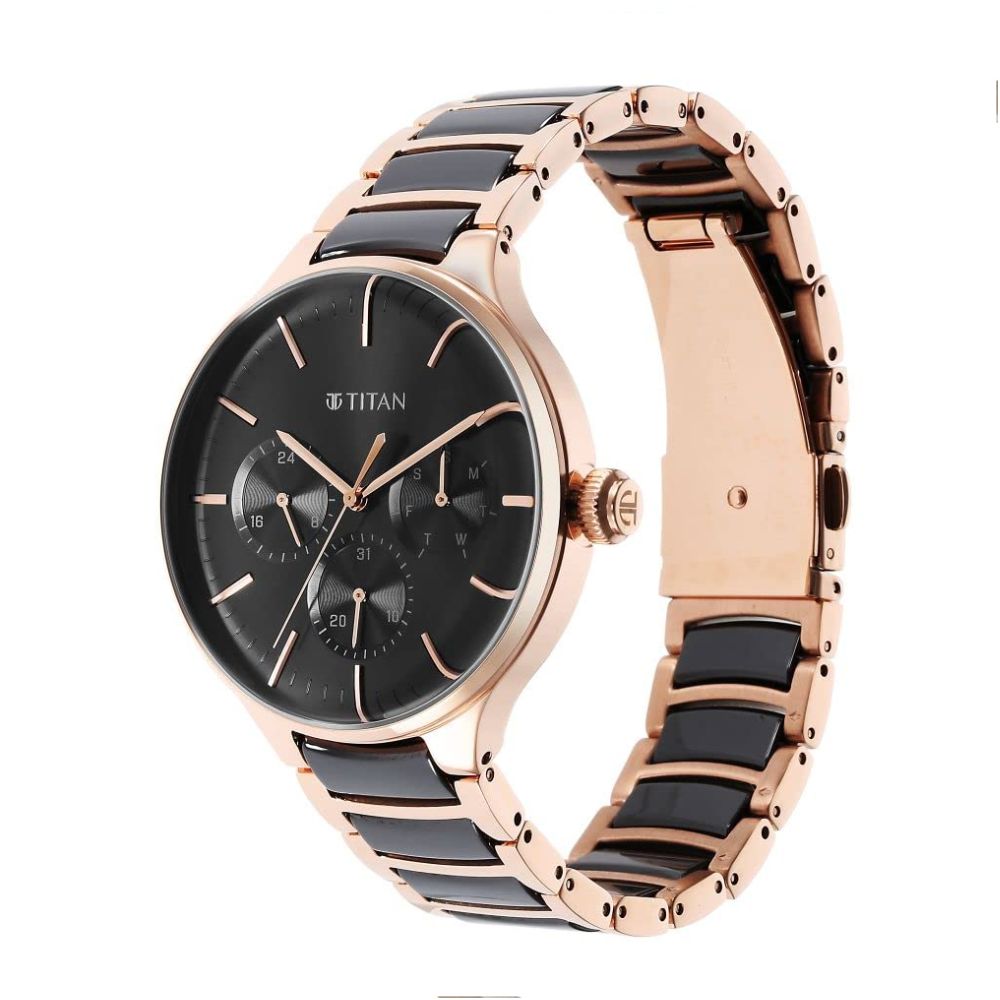 Titan Ceramic Fusion Rose Gold Men's Watch 90148KD03