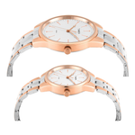 TIMEX Silver Rose Gold Pair's Watch TW00PR359