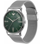 Emporio Armani Minimalist Green Dial Men's Analog Stainless Steel Watch AR11578