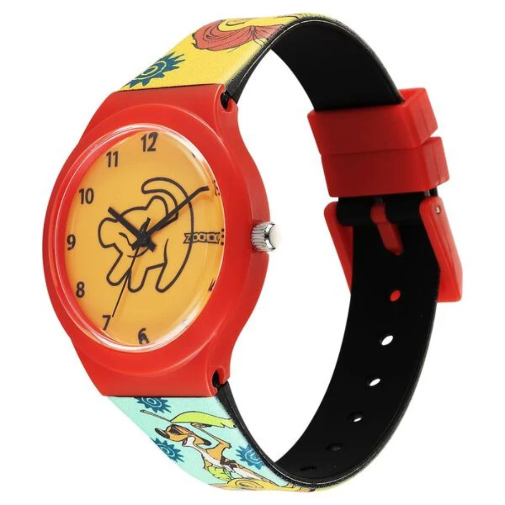 Zoop Disney Lion King Yellow Dial Multicoloured Strap Girls Kids Watch 16018PP04