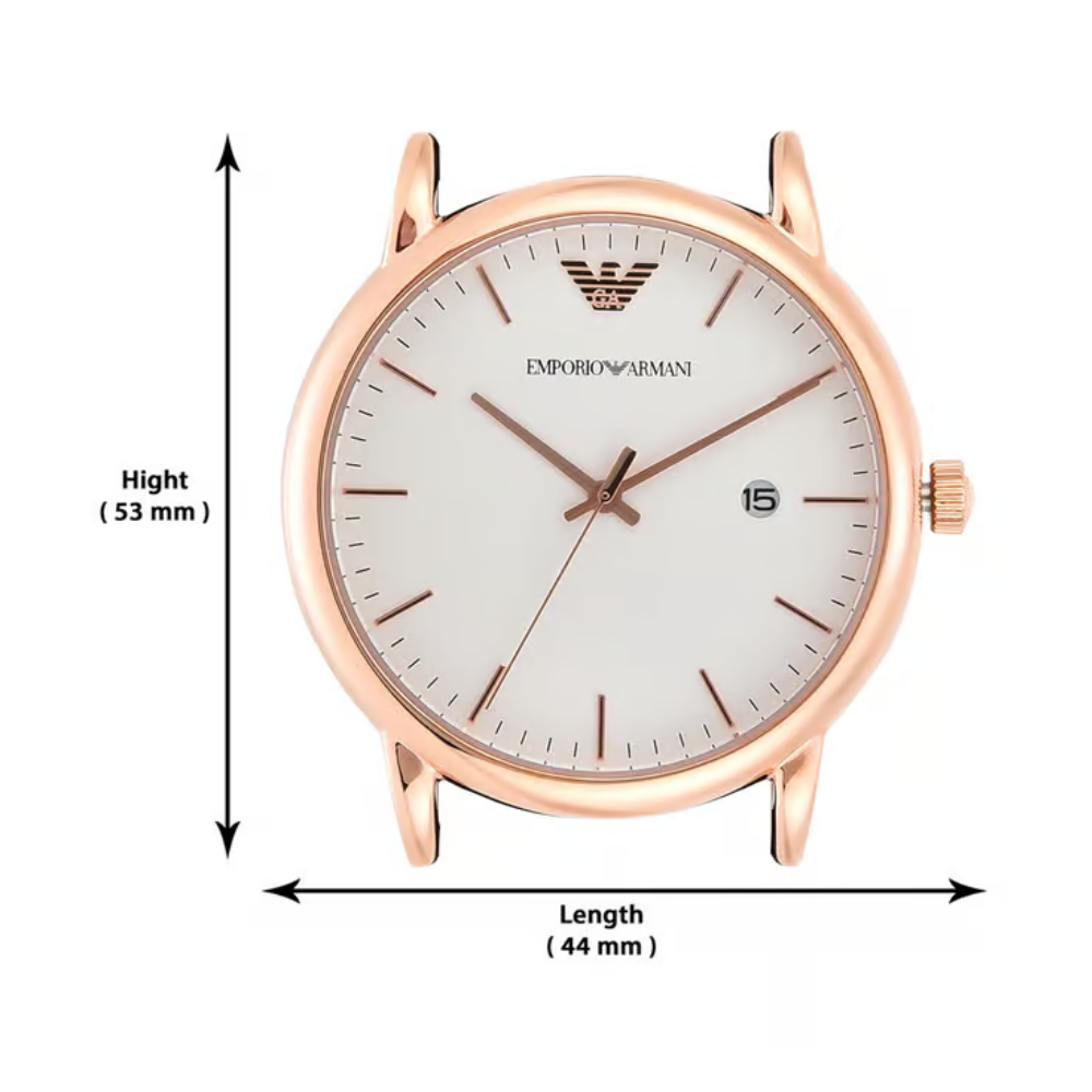 Emporio Armani Luigi Men's Quartz White Dial Analog Leather Watch AR2502