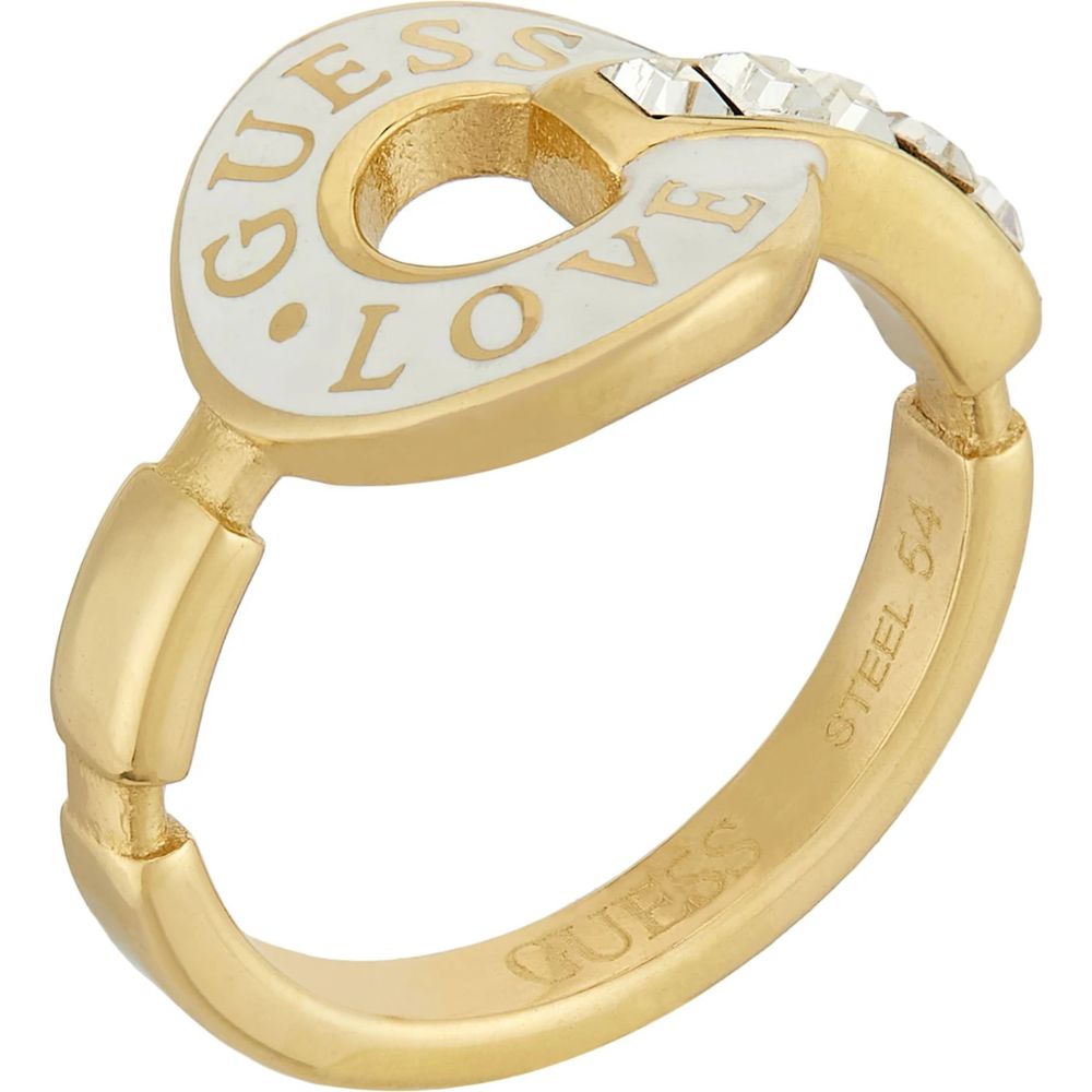GUESS Love Gold-Plated Women's Ring UBR04079YGWH56