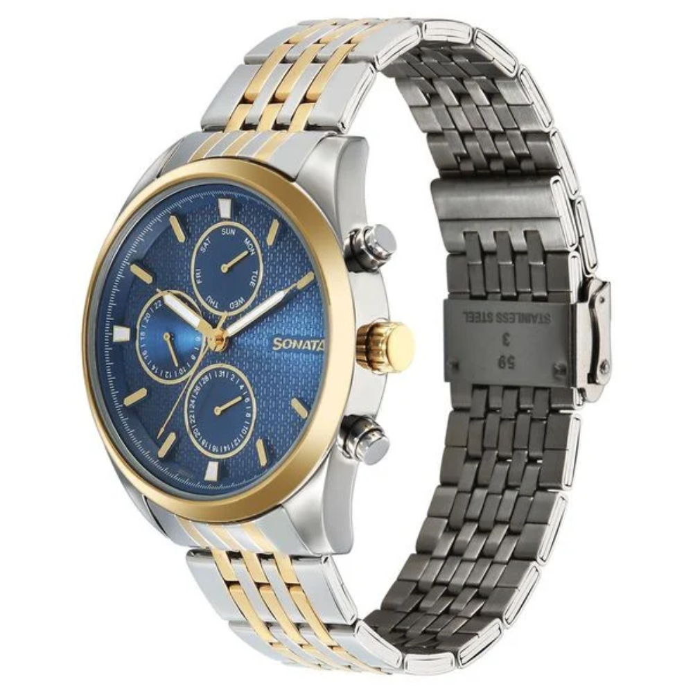 Sonata Magna Blue Dial Men's Multifunction Watch 7155BM01