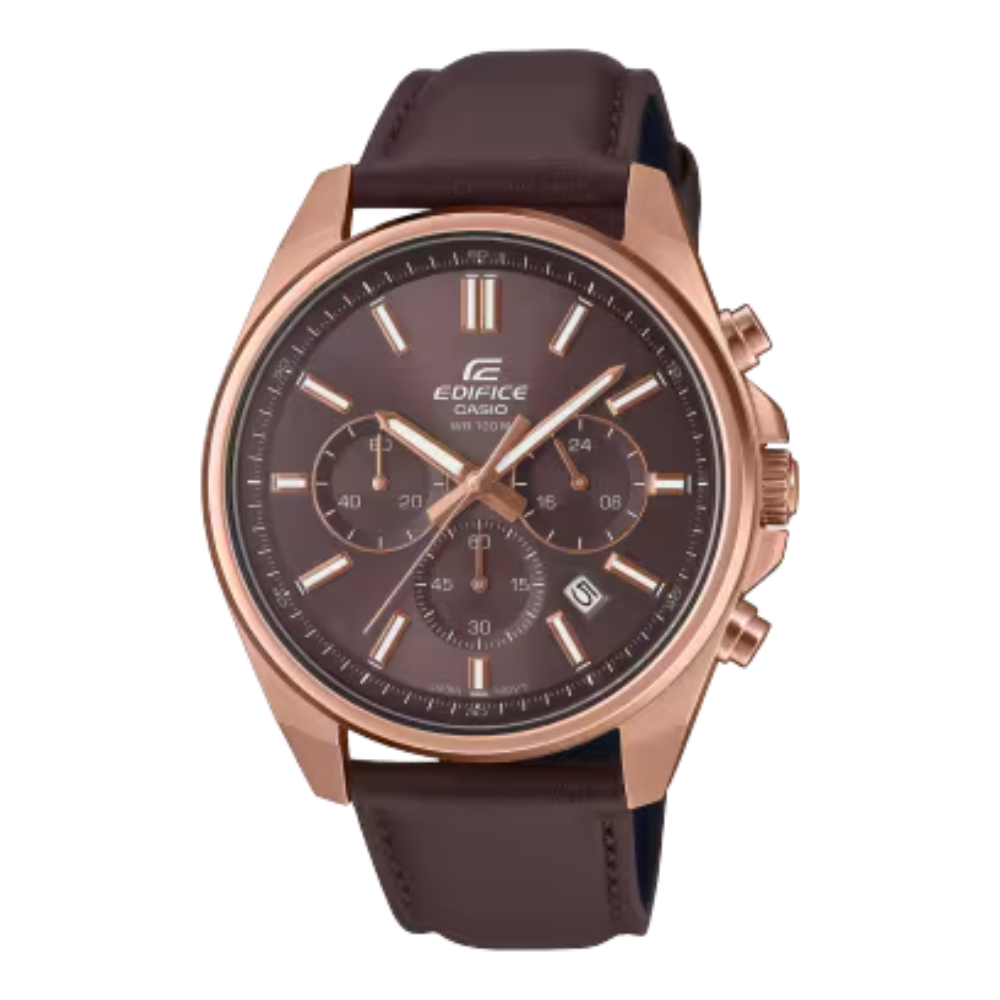 Casio Brown Leather Strap Men's Watch EFV-650CL-5AVU | 10686040