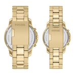 Fossil Grant Couple Quartz Green Dial Chronograph Stainless Steel Watch FS6201SET