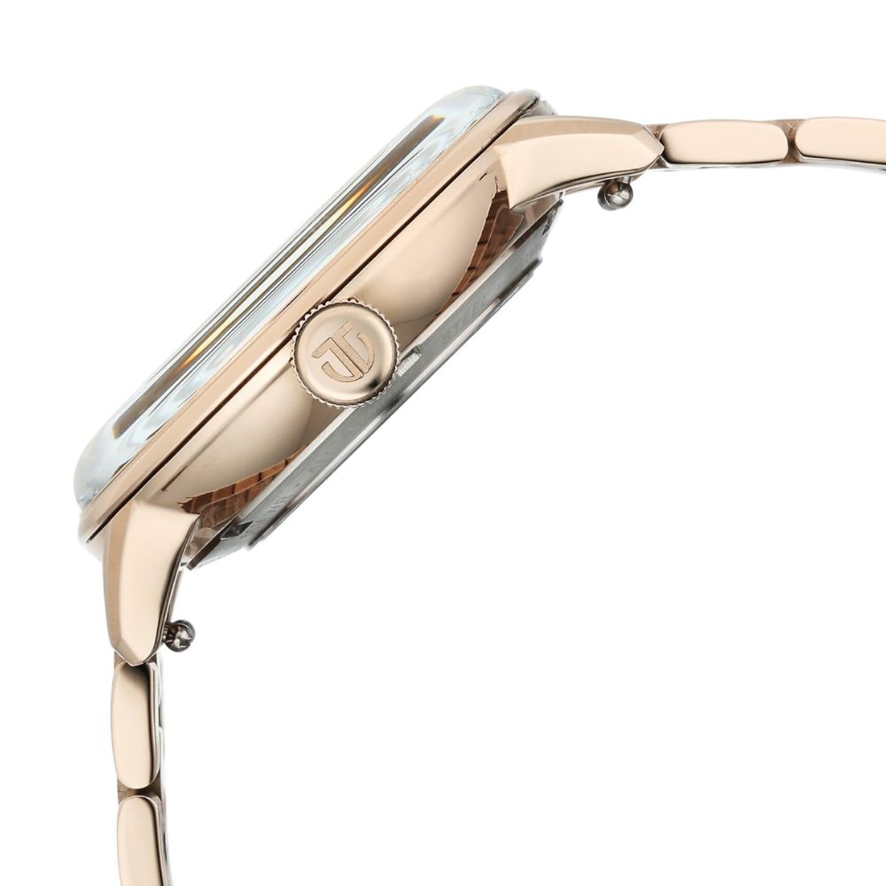 Titan Orbital Open Heart Automatic White Carnation Gold Men's Watch 90226WM01