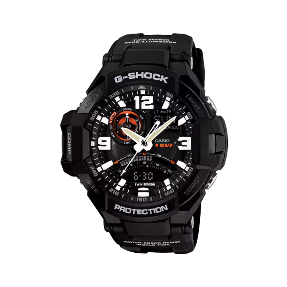 Casio Black Resin Strap Men's Watch GA-1000-1A | 10435462