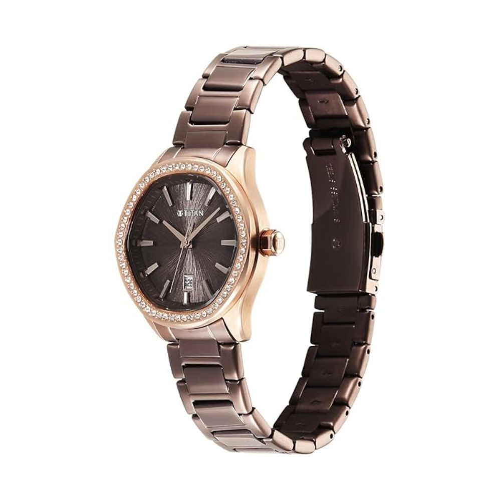 Titan Glamour Brown Women's Watch 95326KM02
