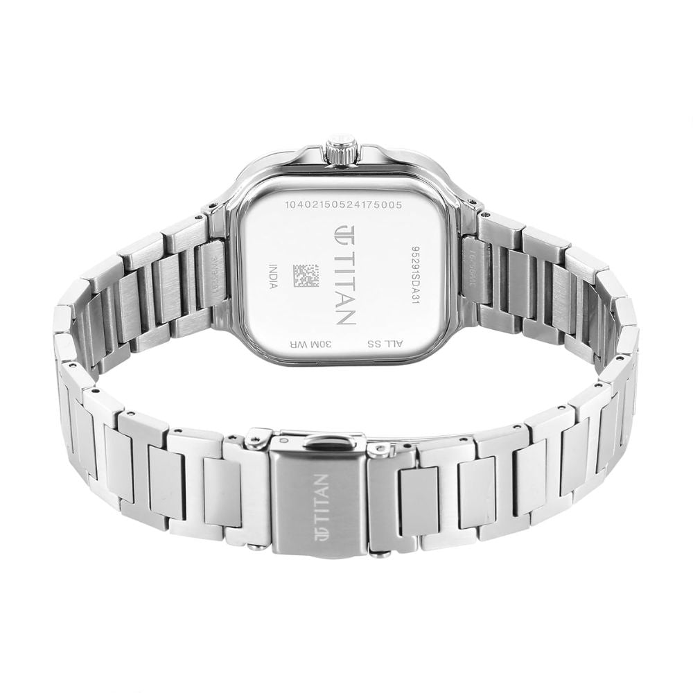 Titan Slim Square Blue Women's Watch 95291SM01