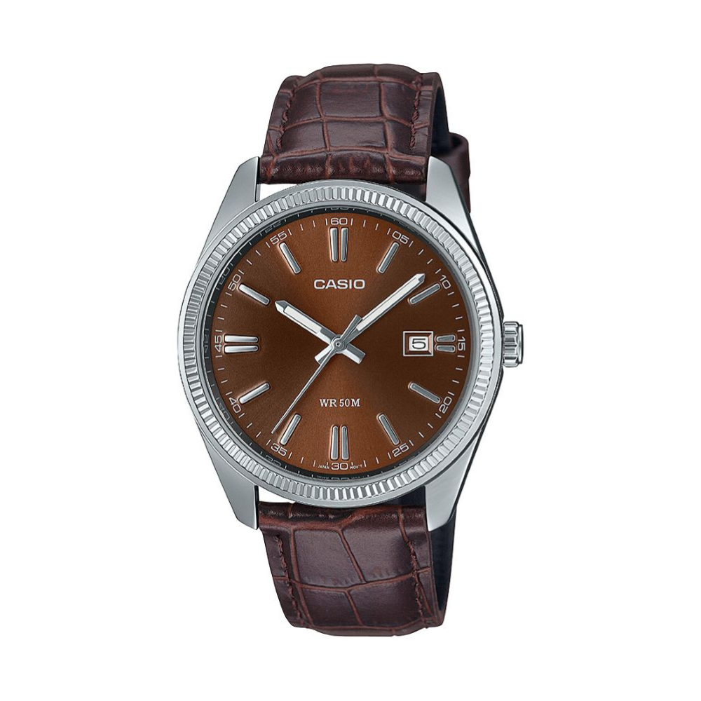 Casio Enticer Brown Leather Strap Men's Watch for MTP-1302L-7B3V, MTP-1302PL-5AV | 10559525