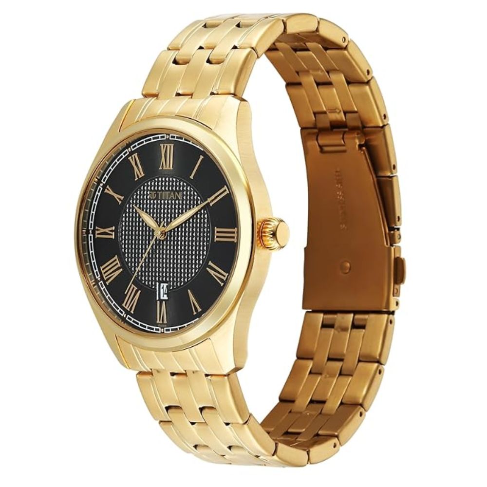 Titan Neo Roman Carnation Gold Men's Watch 10063YM01