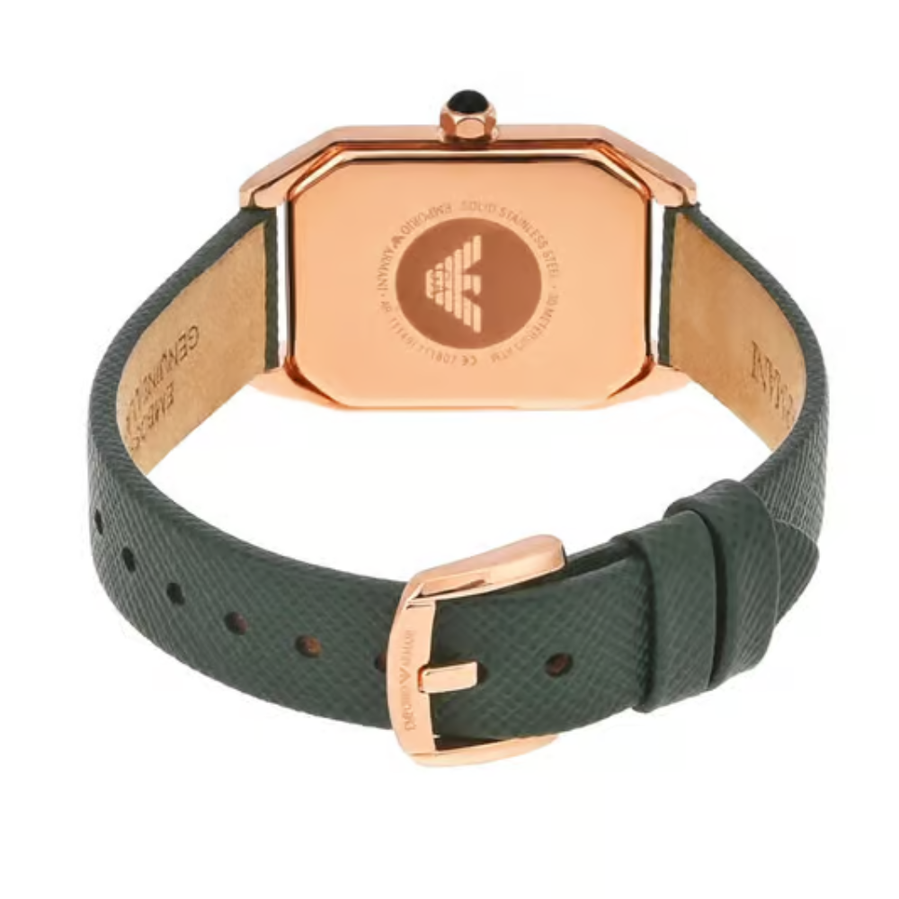 Emporio Armani Gioia Green Leather Strap Women's Watch AR11149