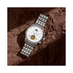 Britime Automatic White Dial Steel Case and Metal Bracelet Sapphire Glass Men's Watch 454-M10301