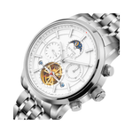 Britime Automatic White Dial Steel Case and Metal Bracelet Sapphire Glass Men's Watch 454-M10301