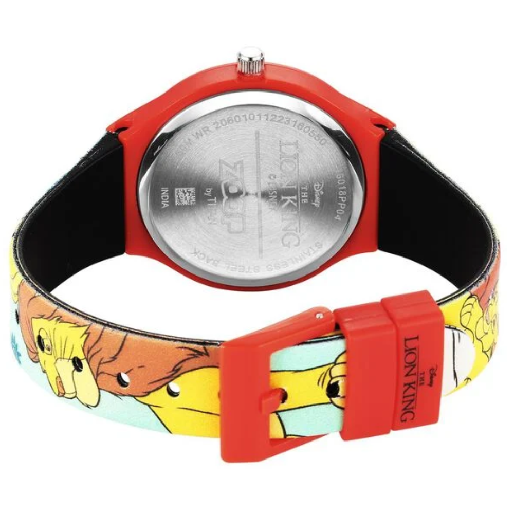 Zoop Disney Lion King Yellow Dial Multicoloured Strap Girls Kids Watch 16018PP04