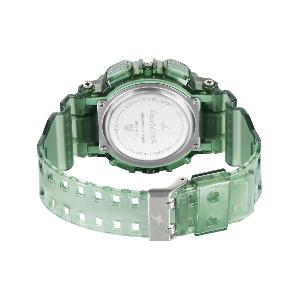 Fastrack Street Style Translucent Green Guys Watch 38116PP01