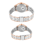 TIMEX Silver Rose Gold Pair's Watch TW00PR359