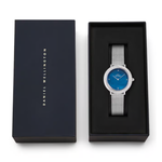 Daniel Wellington Crystal Bezel Mother of Pearl Blue Round Dial Analogue Blue Women’s Watch DW00100825K