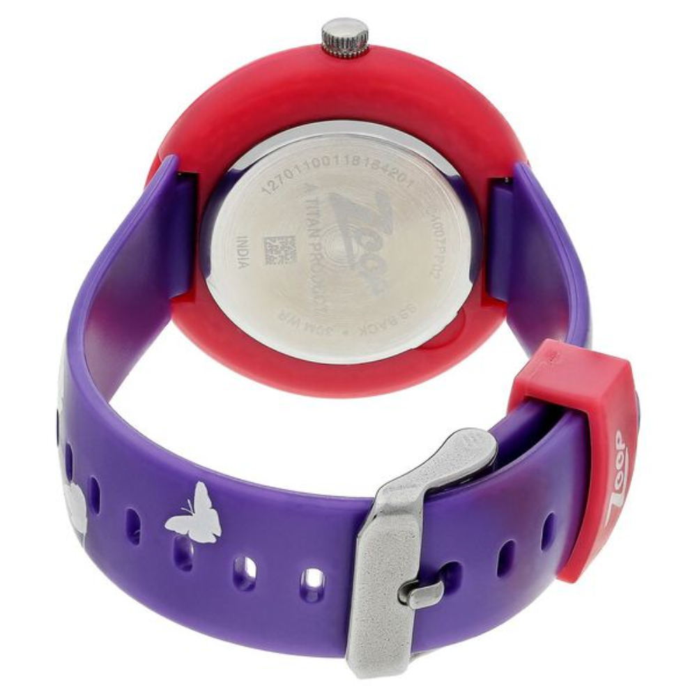 Zoop Analogue Watch with White Dial & Purple Strap for Girls Kids NSC4007PP02