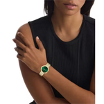 Calvin Klein Twisted Bezel Green Dial Women's Analog Stainless Steel Watch 25100066