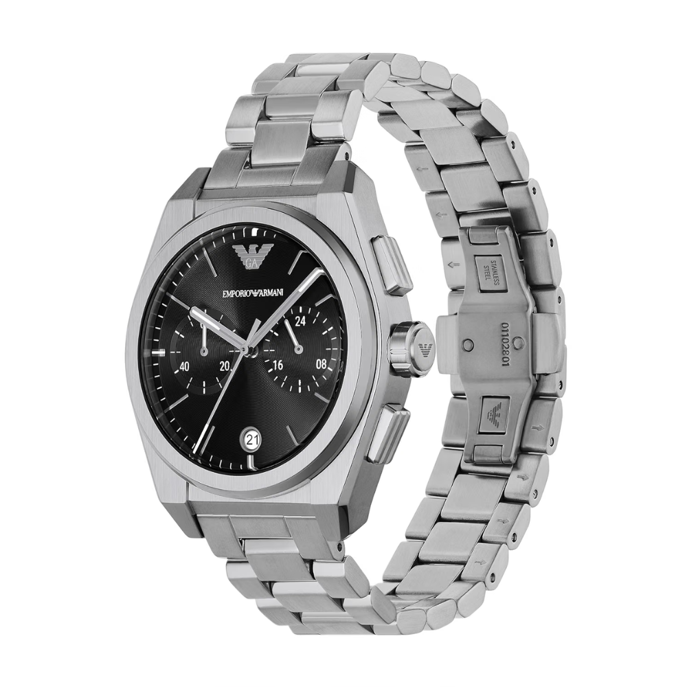 Emporio Armani Federico Men's Black Dial Chronograph Watch AR11560