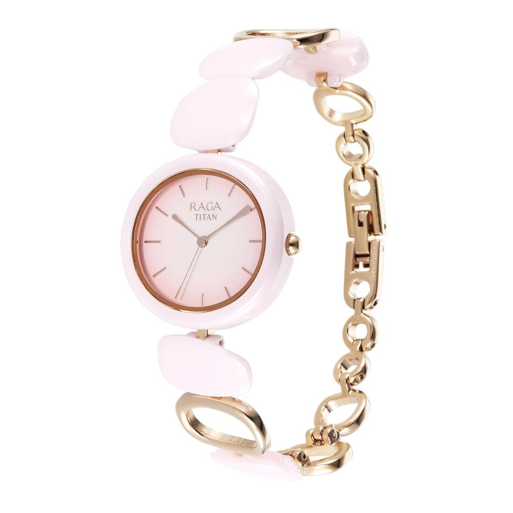 Titan Raga Ceramics Pink Women's Watch 95146KD07