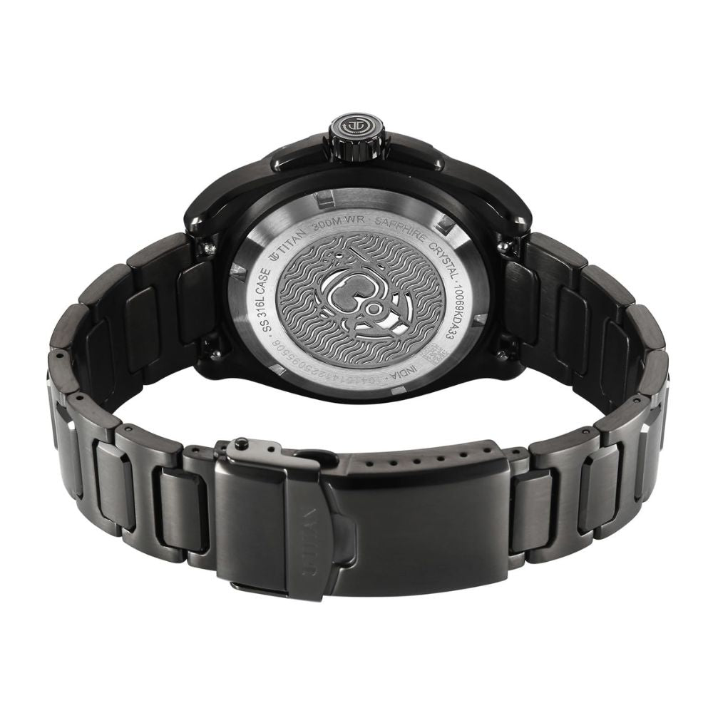 Titan Zero Hour Diver's 300m Automatic Black Men's Watch 10069KM03