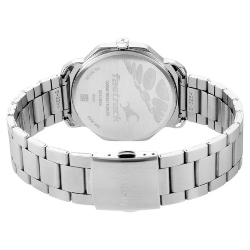 Fastrack Stunners Silver Dial Quartz Analog Watch for Guys 3254SM01