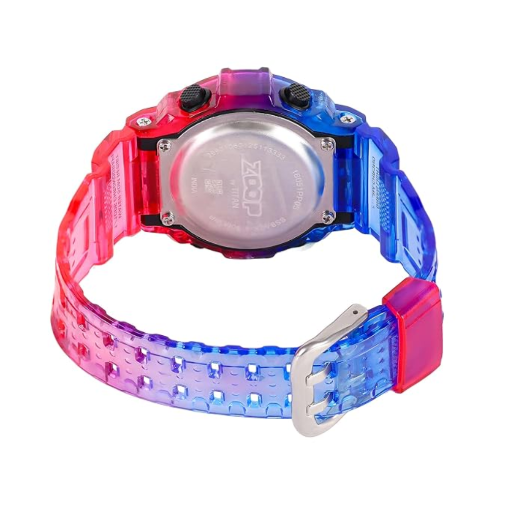 Zoop Digital Digital Watch Transparent Red Blue Boys Kids 16051PP05