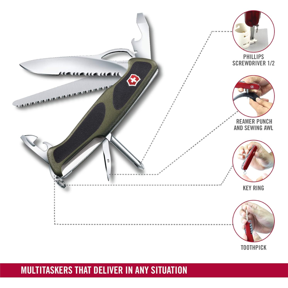 Victorinox Ranger Grip 178 Green/Black Knife 0.9663.MWC4