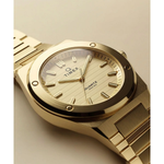 Timex Q Round Gold Dial Analogue Women's Watch - TW2Y82000UJ
