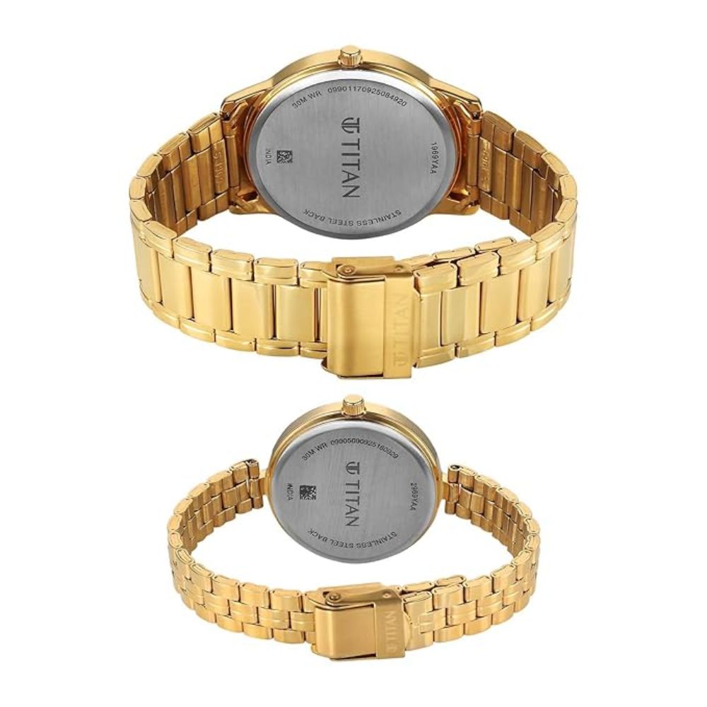 Titan Bandhan Eternal Yellow Gold Couples Watch 19692969YM01