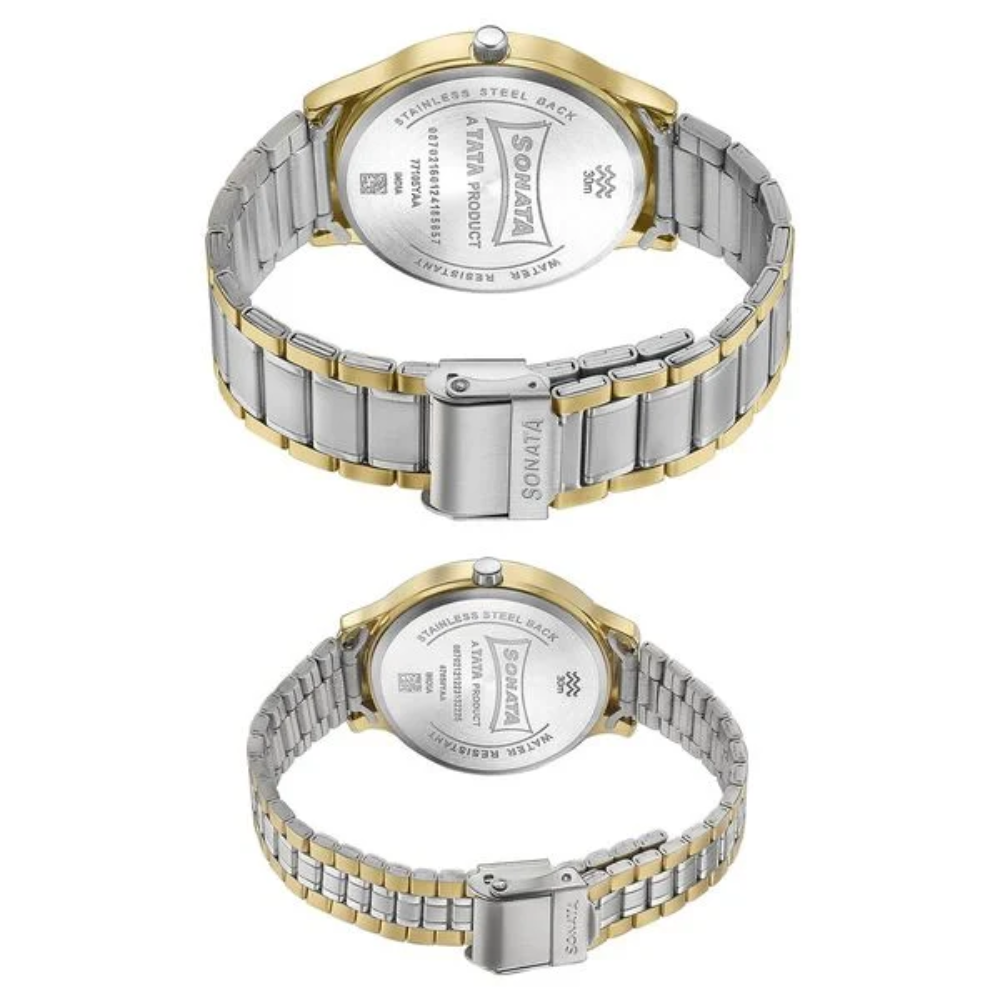 Sonata Modern Bandhan Silver Dial Couple's Watch 7710587050BM02