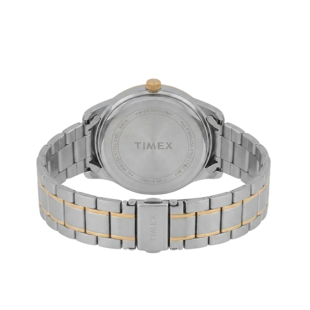 Timex Multifunction Red Dial Gold-Tone Men's Watch - TW000X145