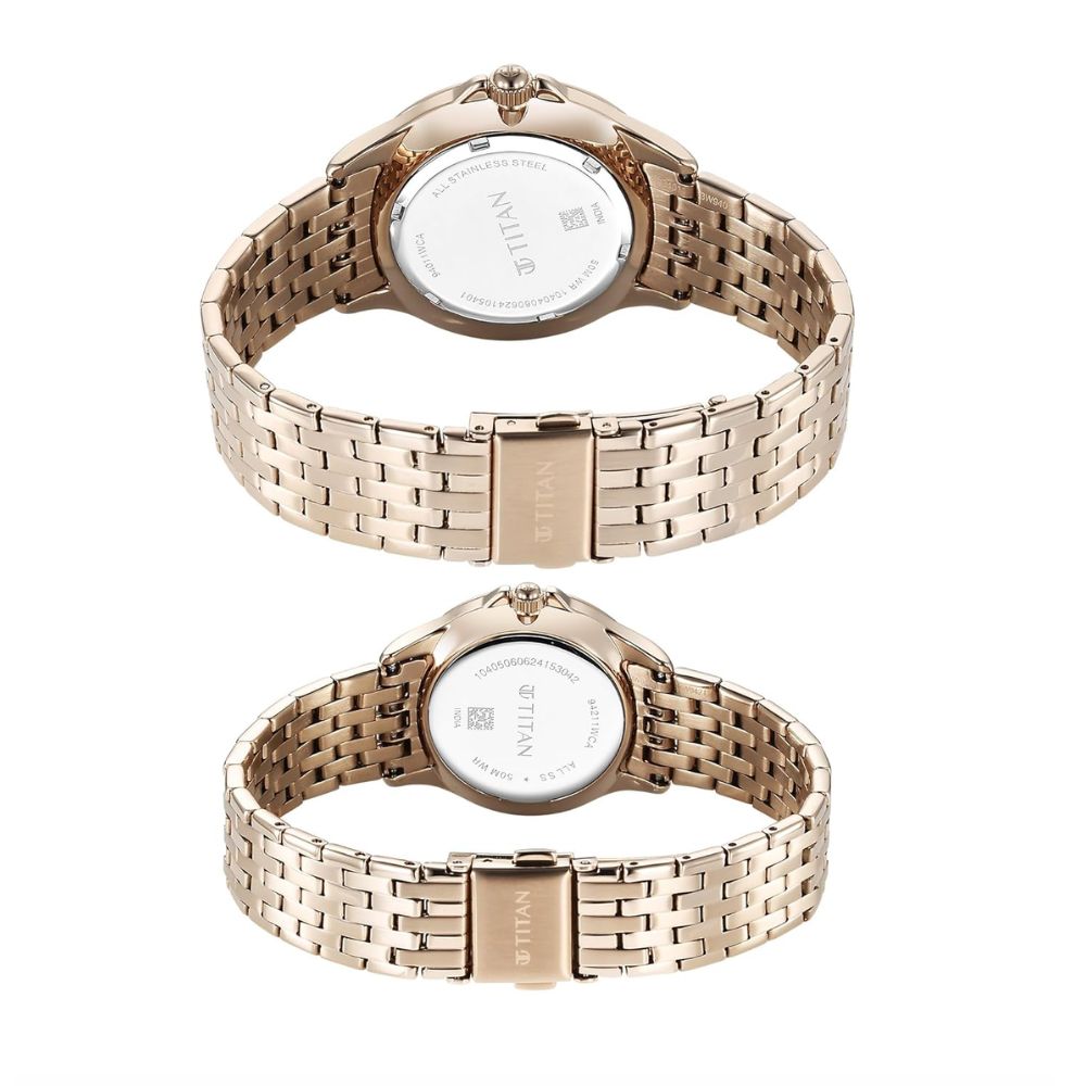 Titan Modern Bandhan Silver Pair Watch 9401194211WM01