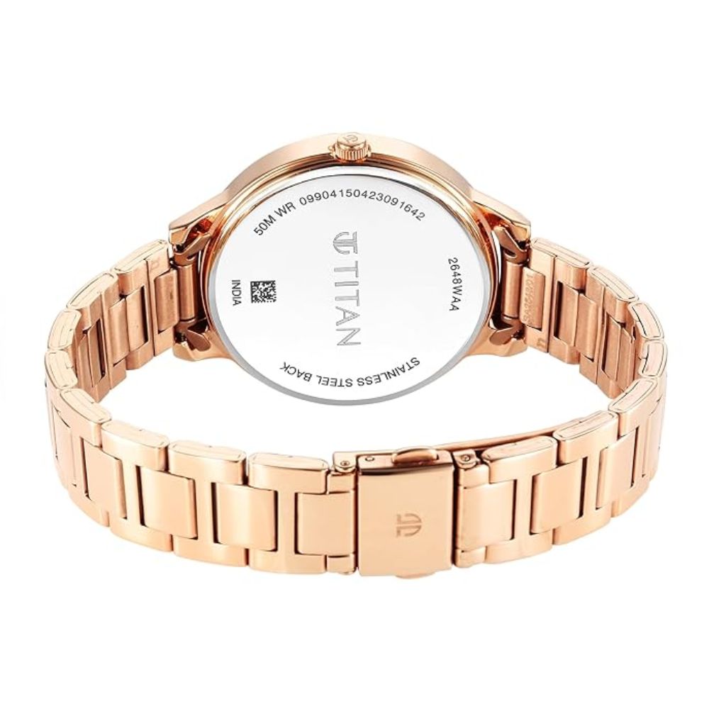 Titan Quartz Analog White Dial Women's Watch 2648WM03