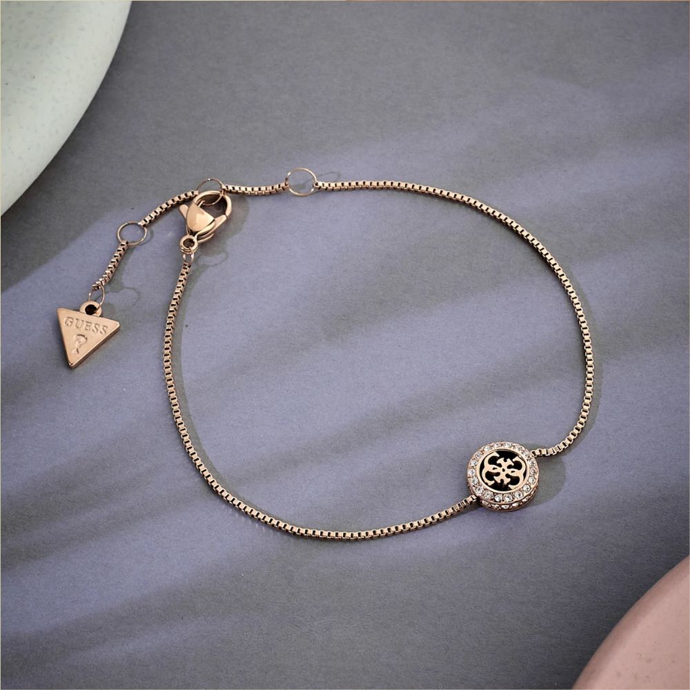 GUESS Steel Rose Gold-plated Bracelet Women's Jewellery UBB04163RGL