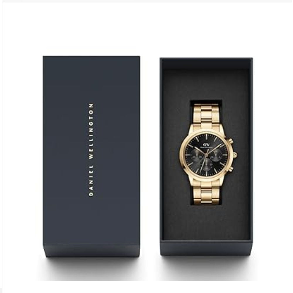 Daniel Wellington Iconic Analog Watch Black Gold Men's Watch DW00100641K