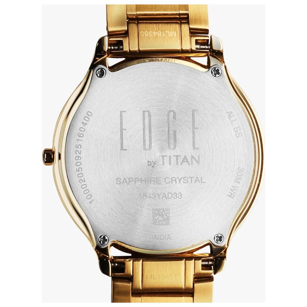 Titan Edge Gleam Green Golden Men Watch 1843YM05
