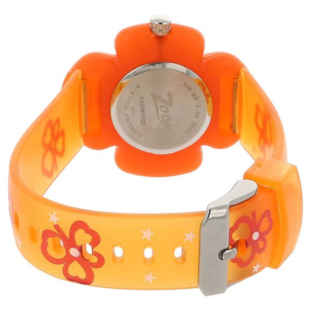 Zoop Orange Dial Multicoloured Strap Girls Kids Analog Watch C4008PP02