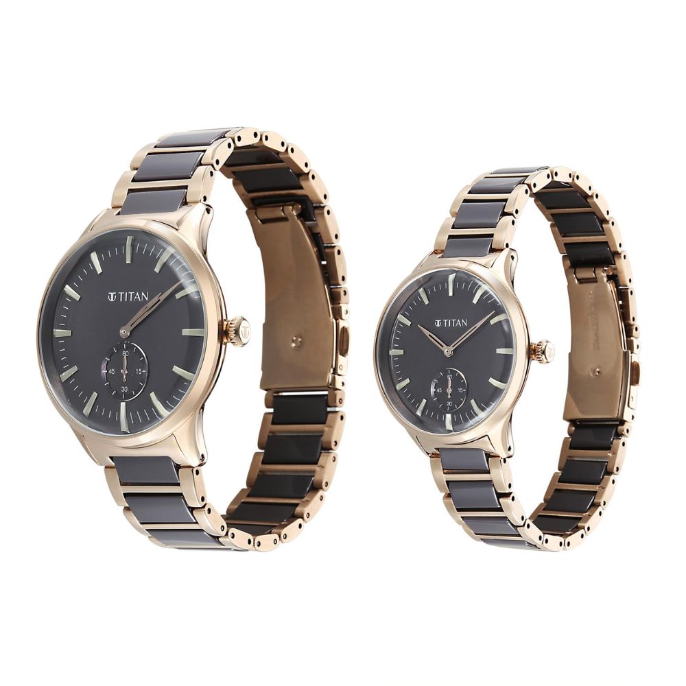 Titan Modern Bandhan Pair Grey Couples Watch 9401394213KD02