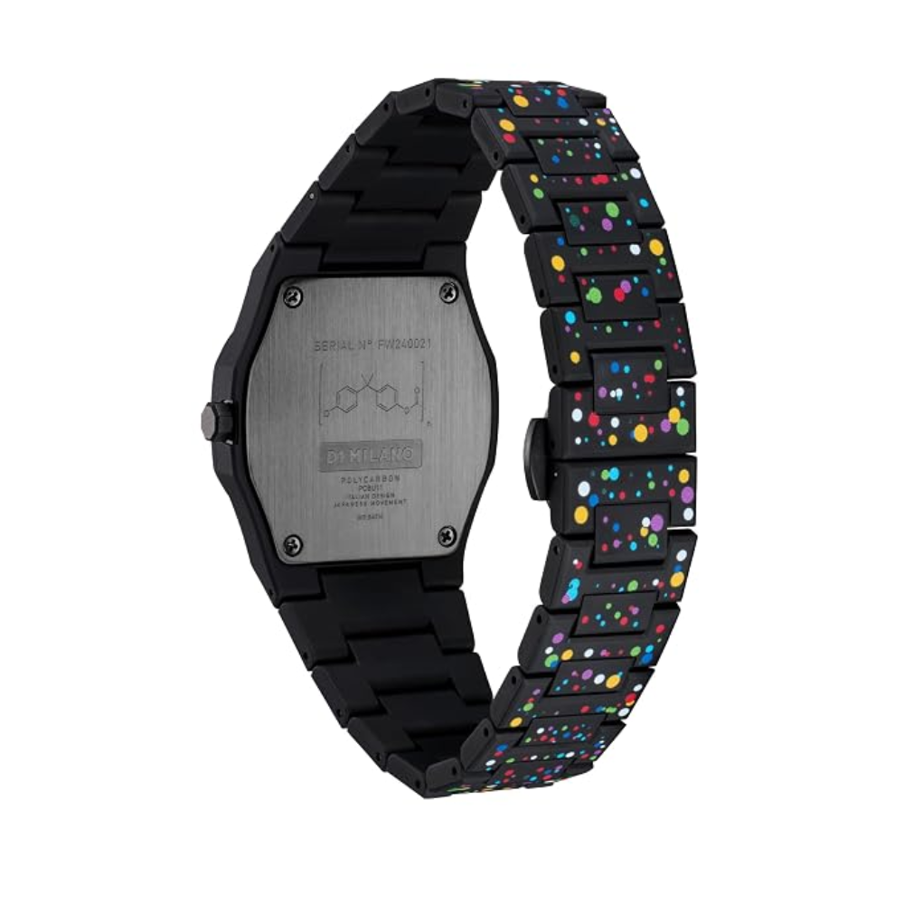 D1 Milano Polyurethane Polycarbon Black Dial Men's Watch PCBU11