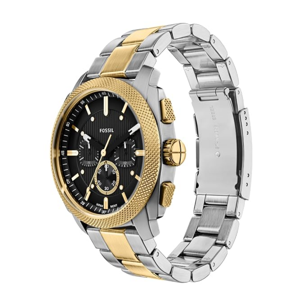 Fossil Machine Black Dial Stainless Steel Chronograph Watch For Men FS6159
