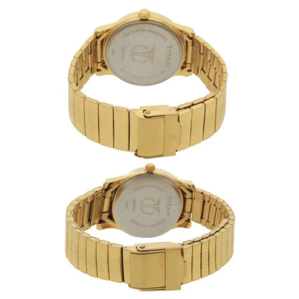Titan Quartz White Couple Watch 15802490YM04