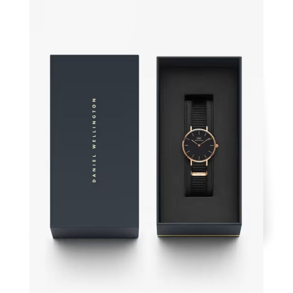 Daniel Wellington Petite Analogue Round Black Dial Women's Water Resistant Watch DW00100247