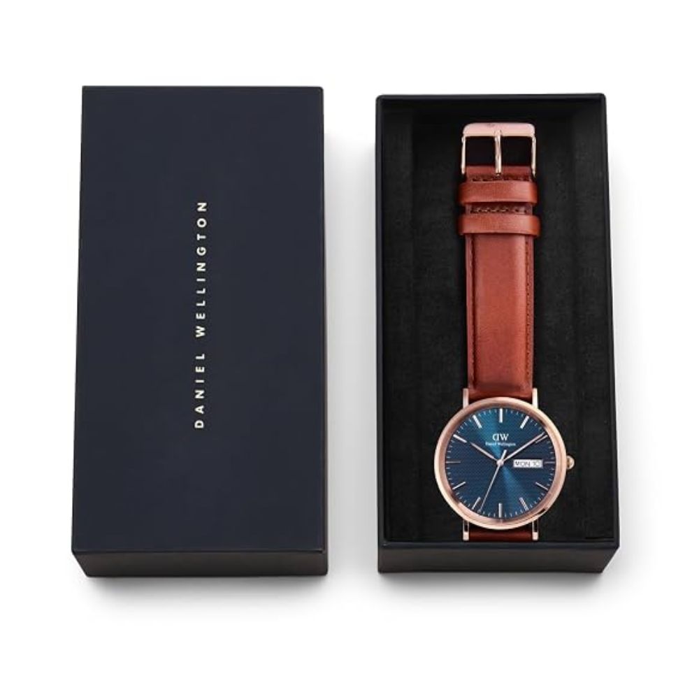 Daniel Wellington Classic Extension Analogue Blue & Brown Men's Watch DW00100830K